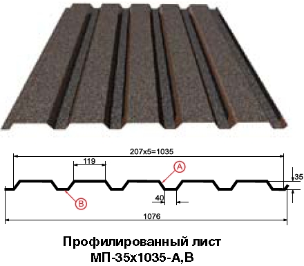 Профилированный лист МП-35